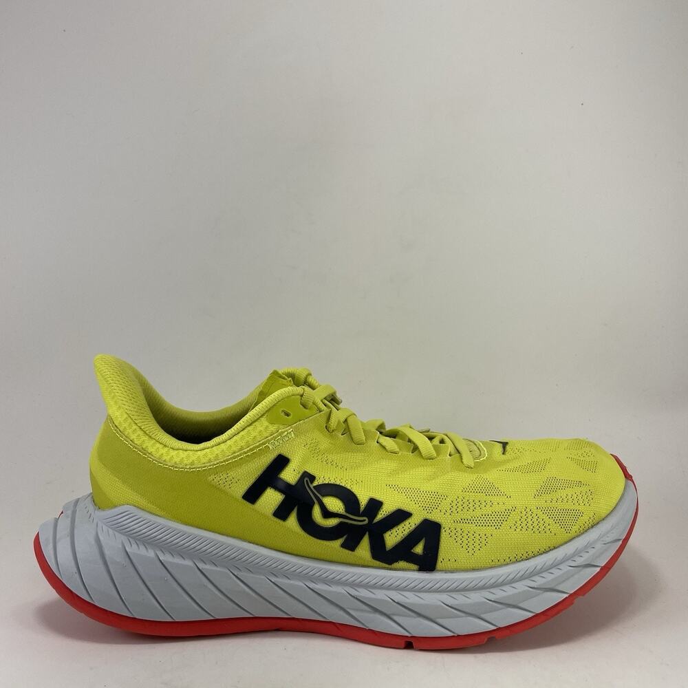 Hoka One One Carbon X 2 Womens 9 Evening Primrose/Coral Running Shoes Yellow